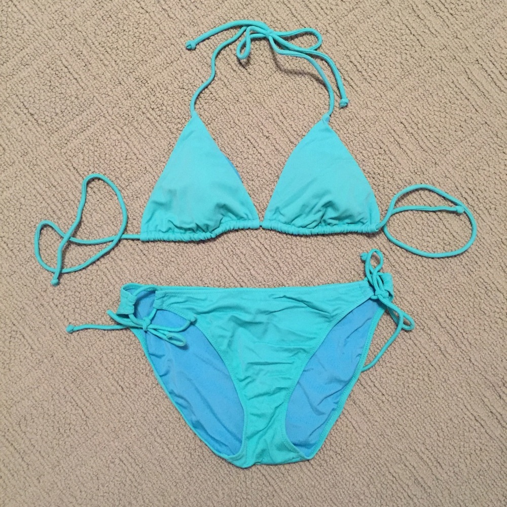 Victoria's Secret turquoise triangle bikini